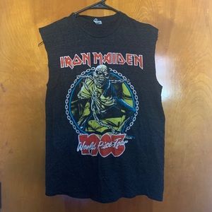 Distressed Iron Maiden Band Tank Top